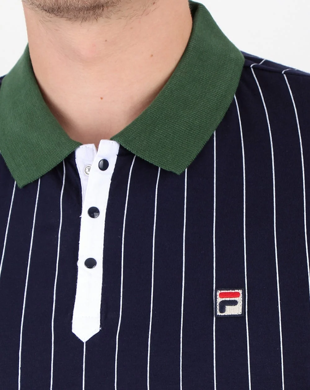 Fila Vintage Mk1 Settanta Polo Shirt Navy/Green - Image 2