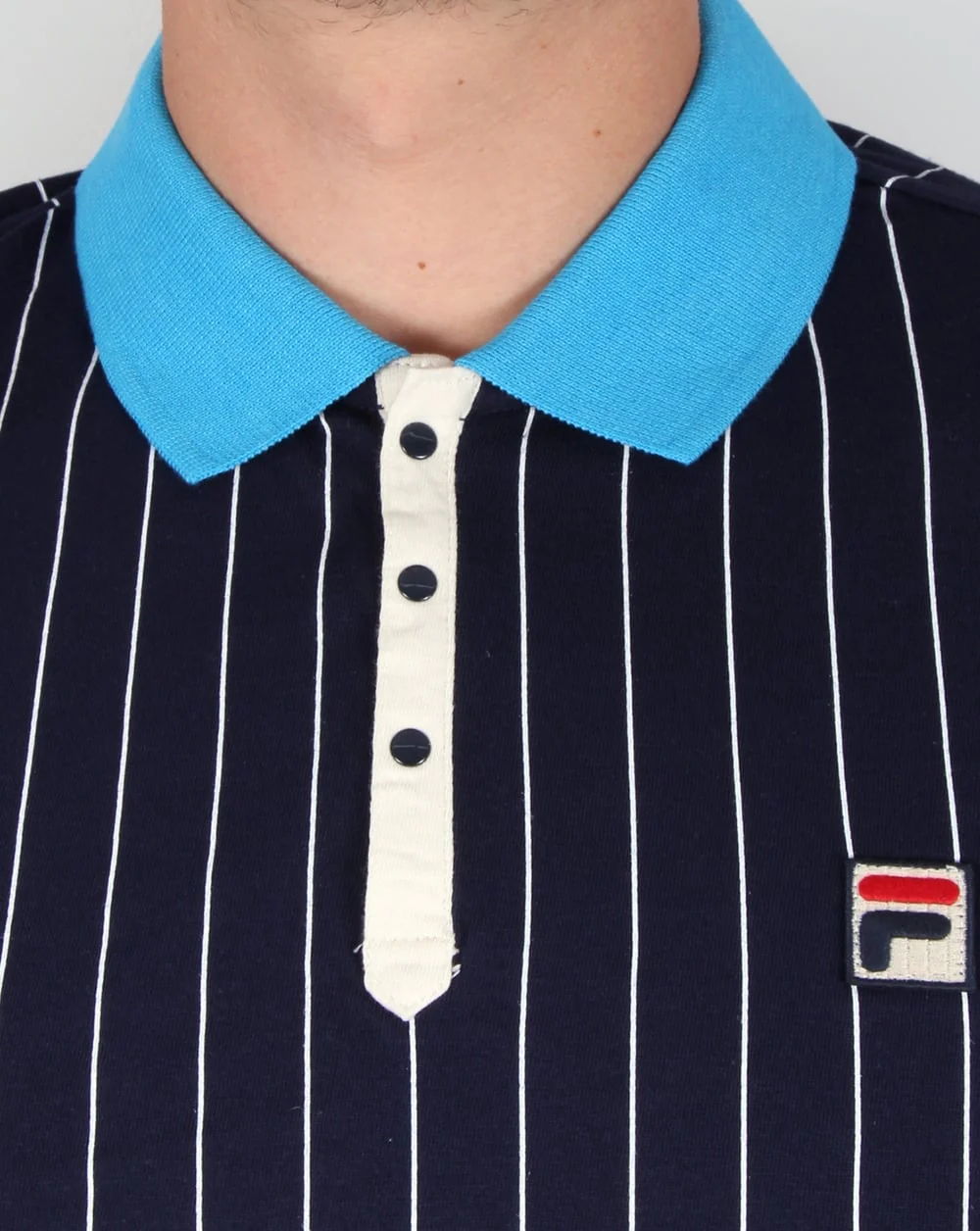 Fila Vintage Mk1 Settanta Polo Shirt Navy/Malibu Blue - Image 2