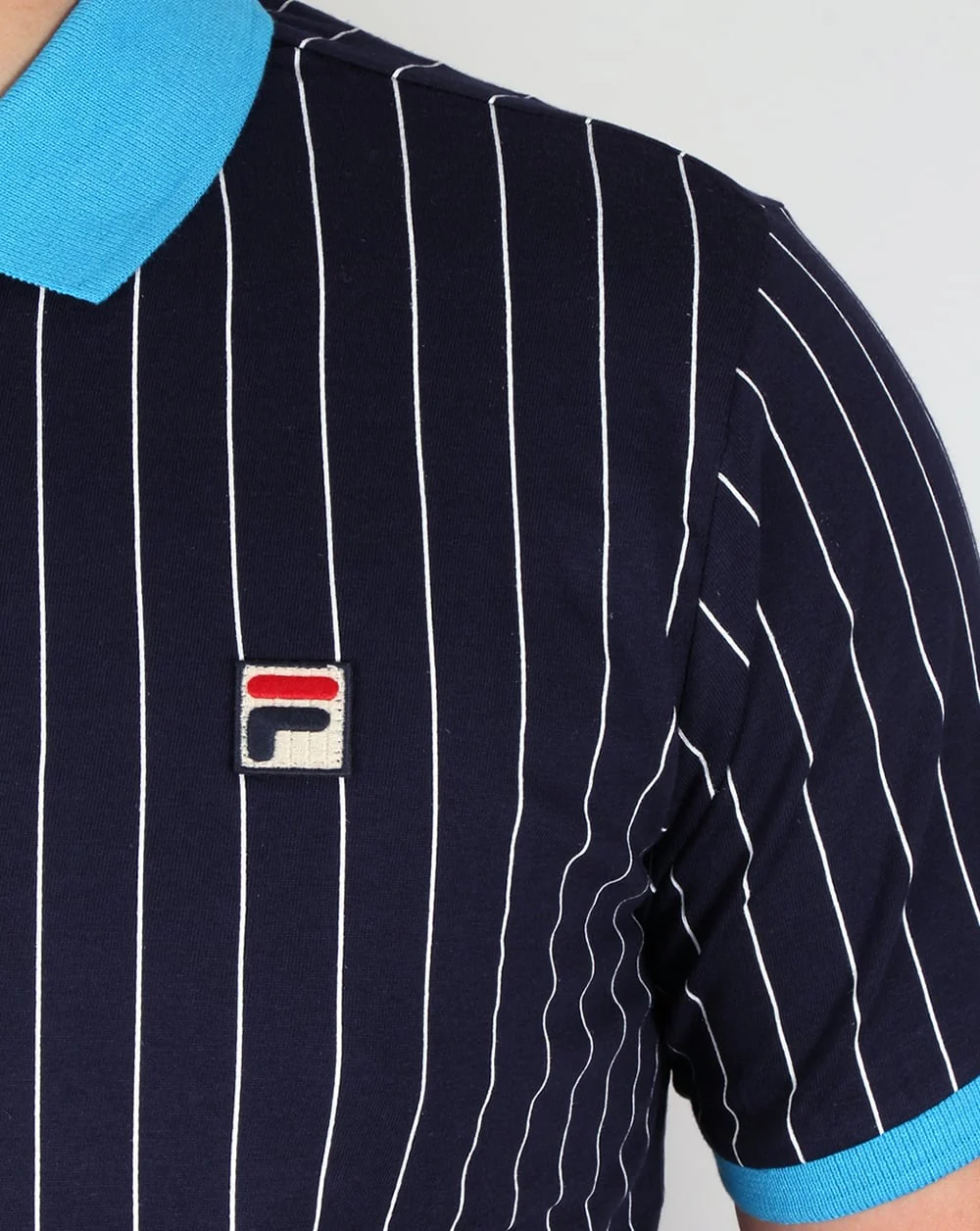 Fila Vintage Mk1 Settanta Polo Shirt Navy/Malibu Blue - Image 3