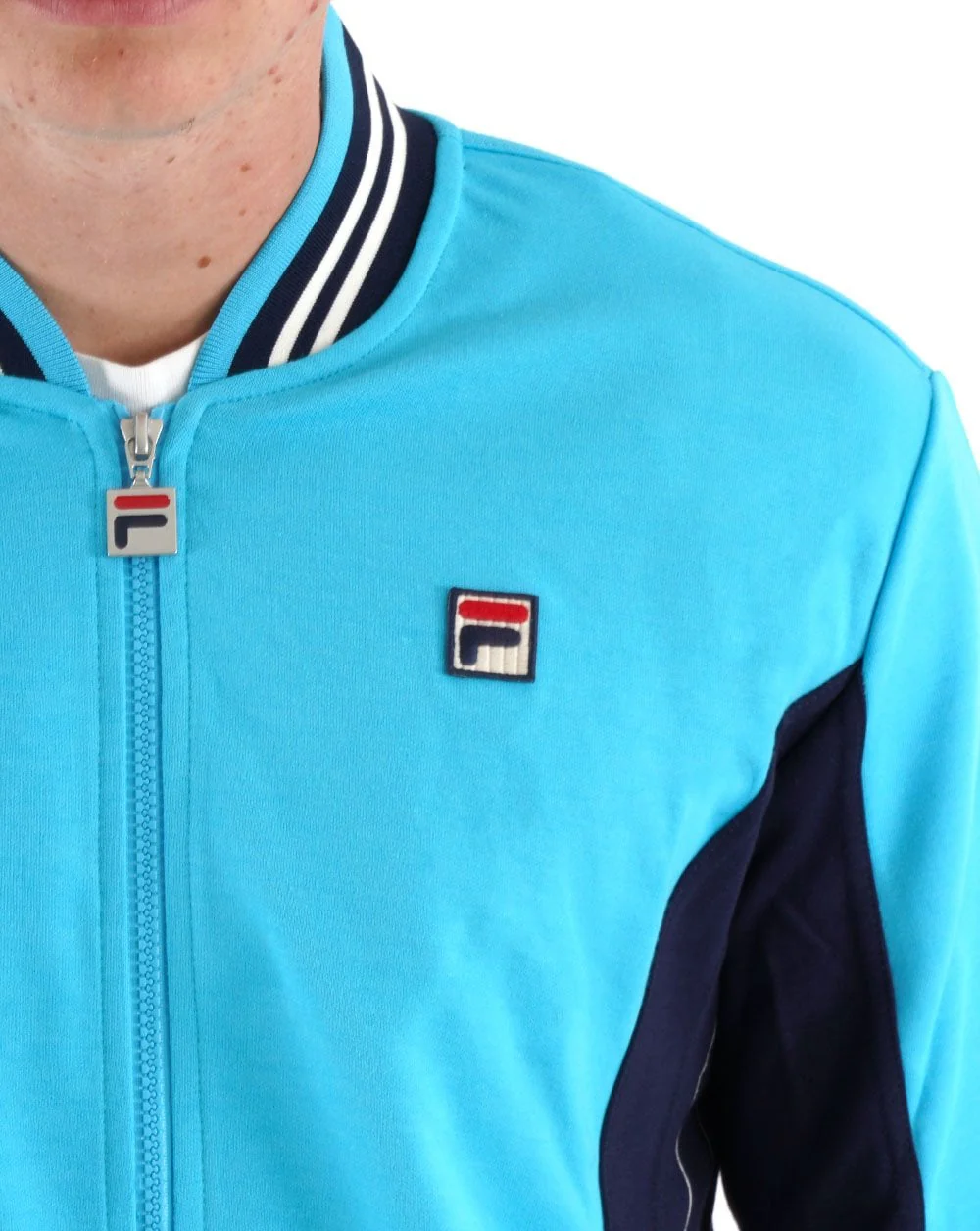 Fila Vintage Mk1 Settanta Track Top Aqua Blue/Navy - Image 2