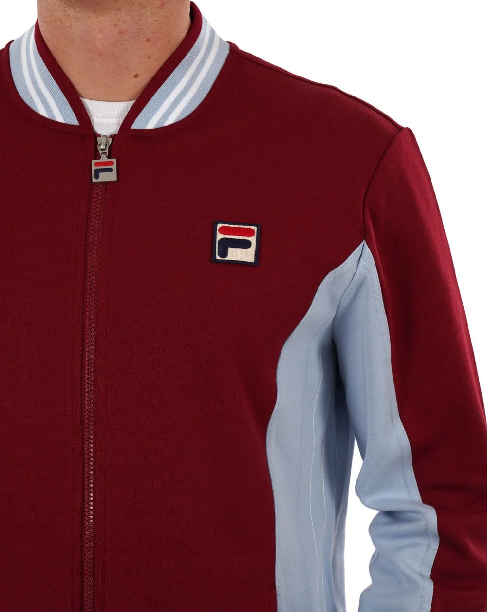 Fila Vintage Mk1 Settanta Track Top Claret/Sky Blue - Image 2