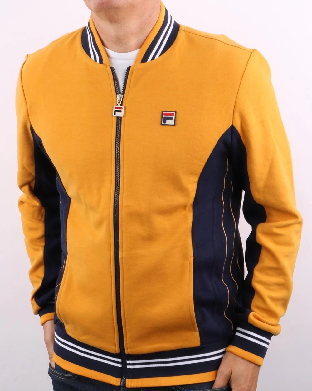 Fila Vintage Mk1 Settanta Track Top Gold/Navy - Image 4