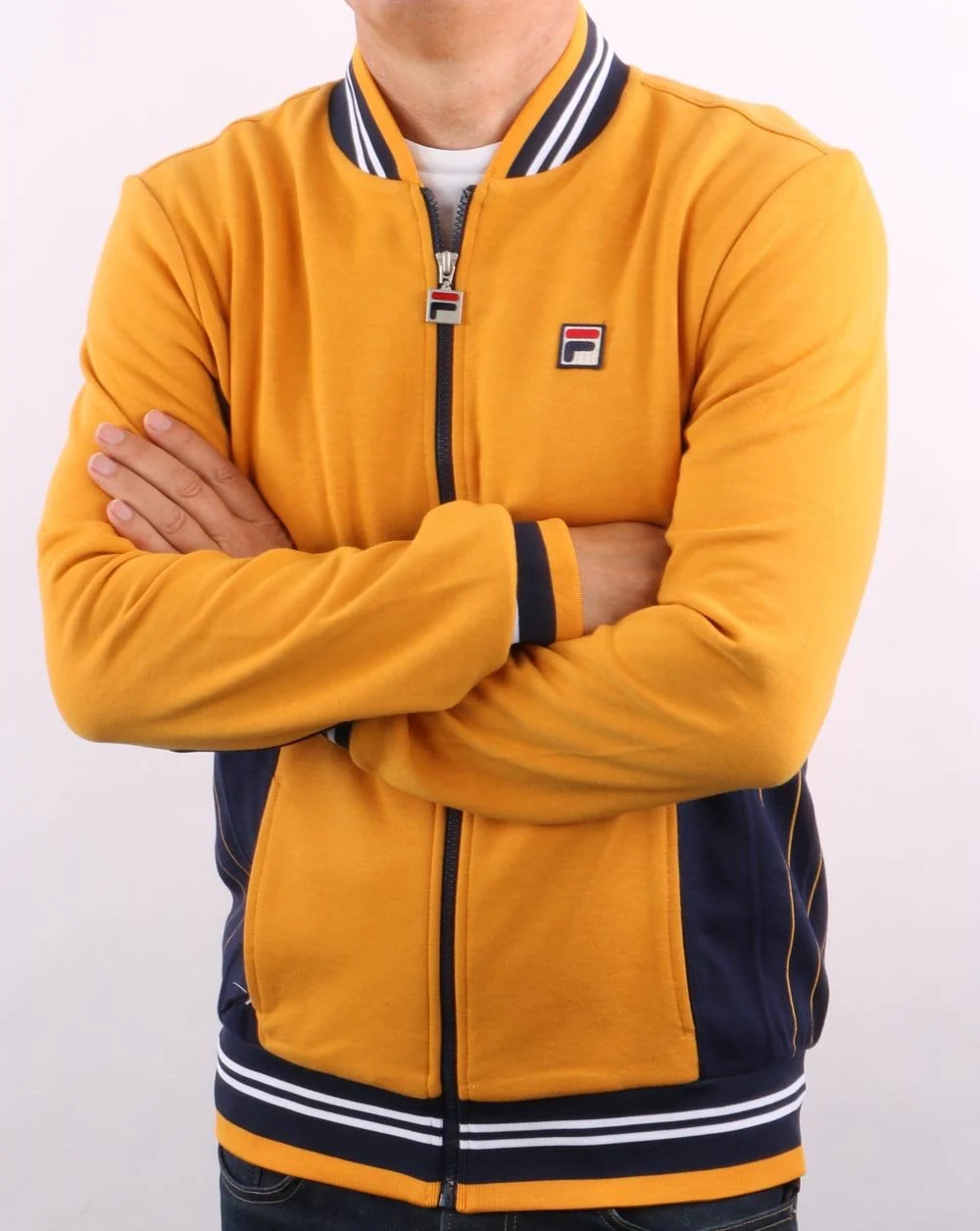 Fila Vintage Mk1 Settanta Track Top Gold/Navy - Image 5