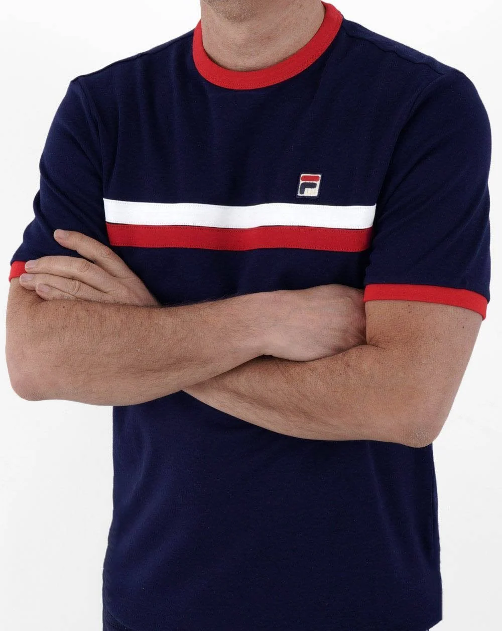 Fila Vintage Old Skool T-shirt Navy/Red - Image 3
