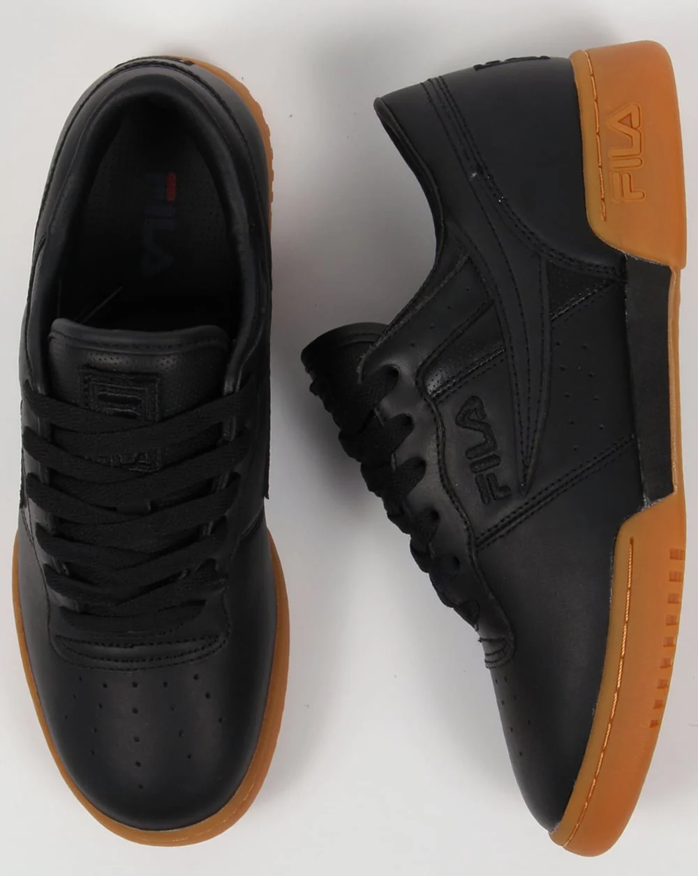 Fila Vintage Original Fitness Premium Trainers Black/Gum - Image 2