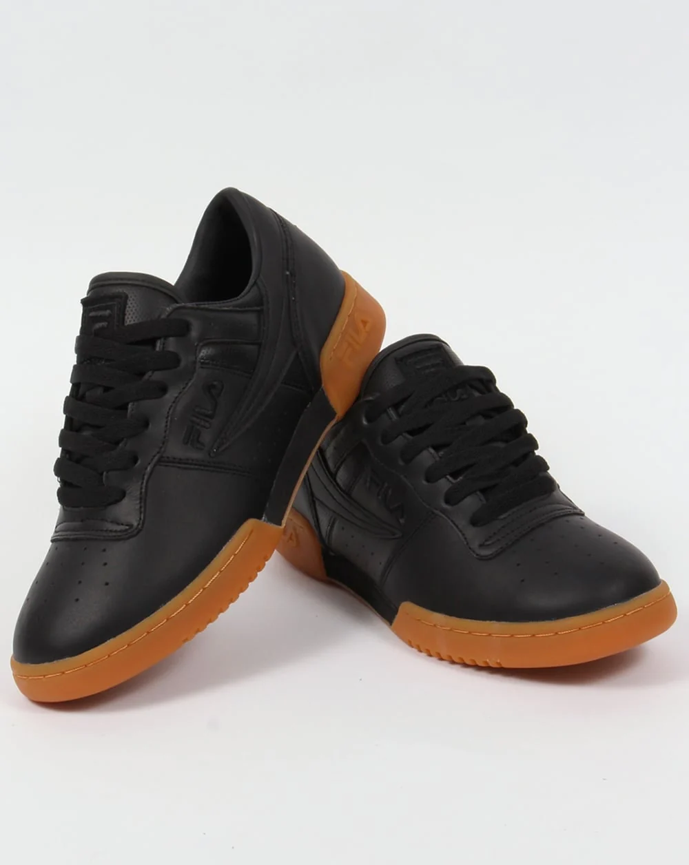Fila Vintage Original Fitness Premium Trainers Black/Gum - Image 3
