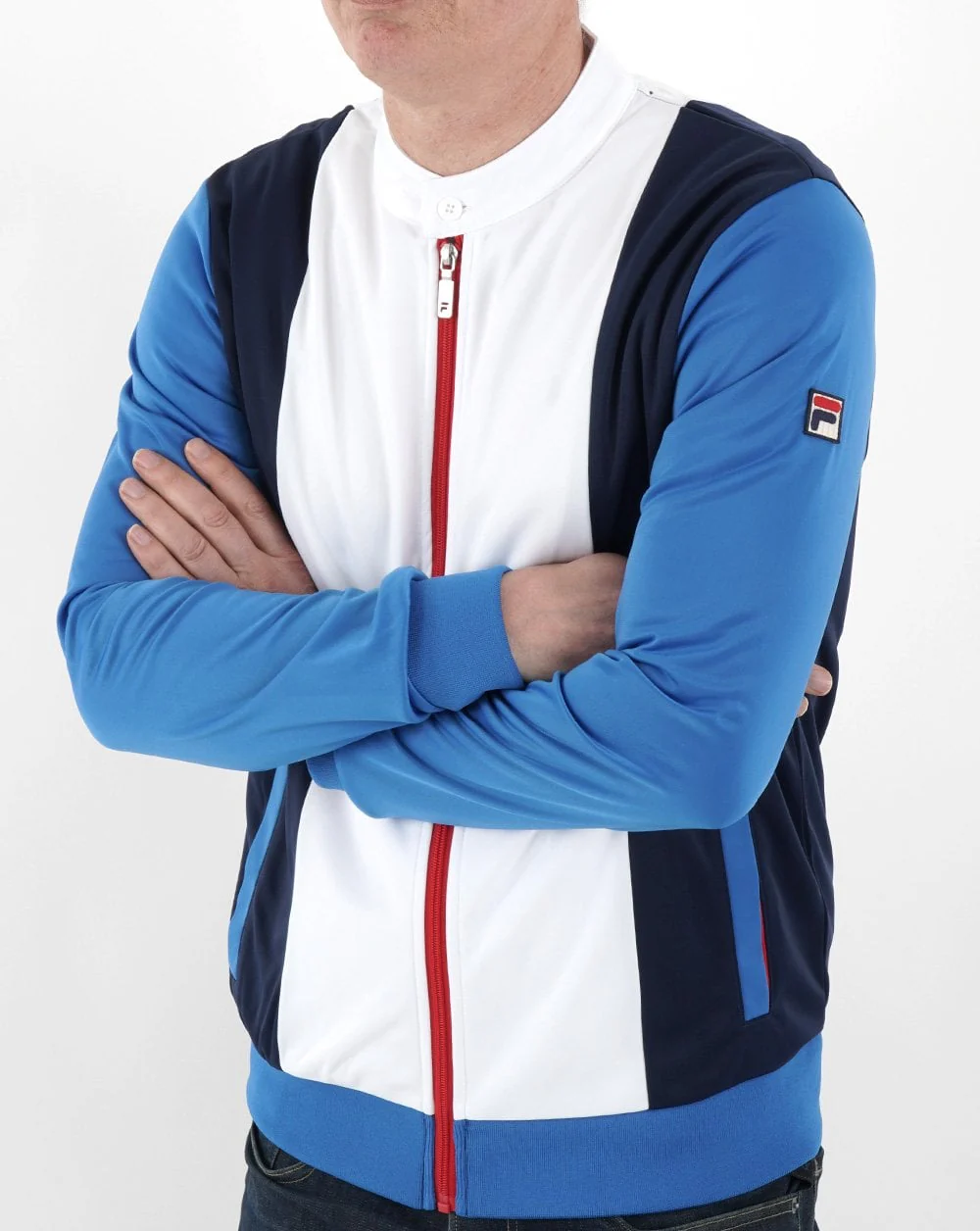 Fila Vintage Sammy Track Top White/Blue - Image 3
