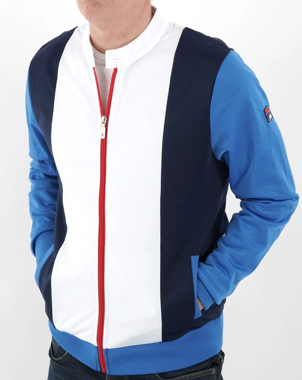 Fila Vintage Sammy Track Top White/Blue - Image 4