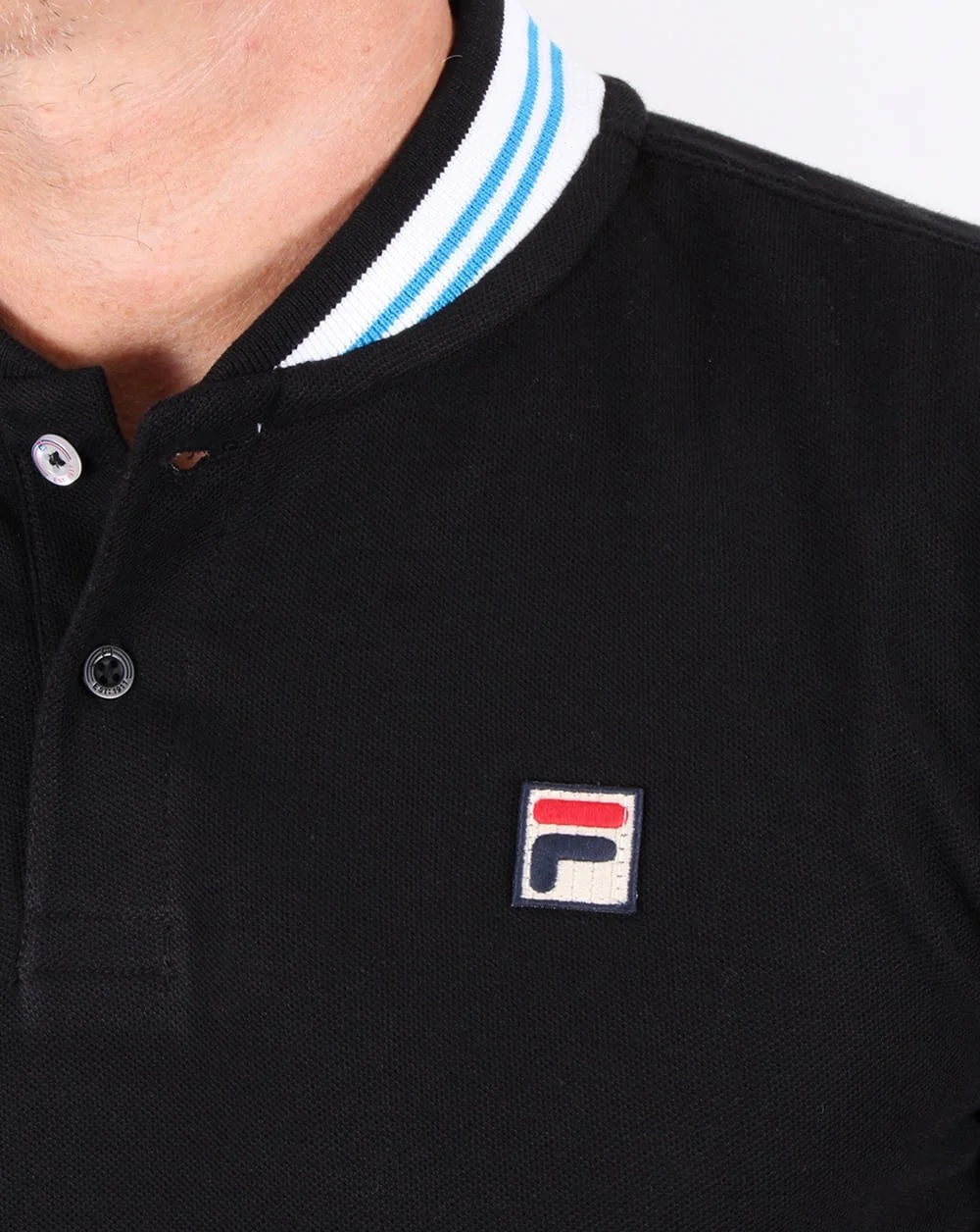 Fila Vintage Skippa Polo Shirt Black - Image 2