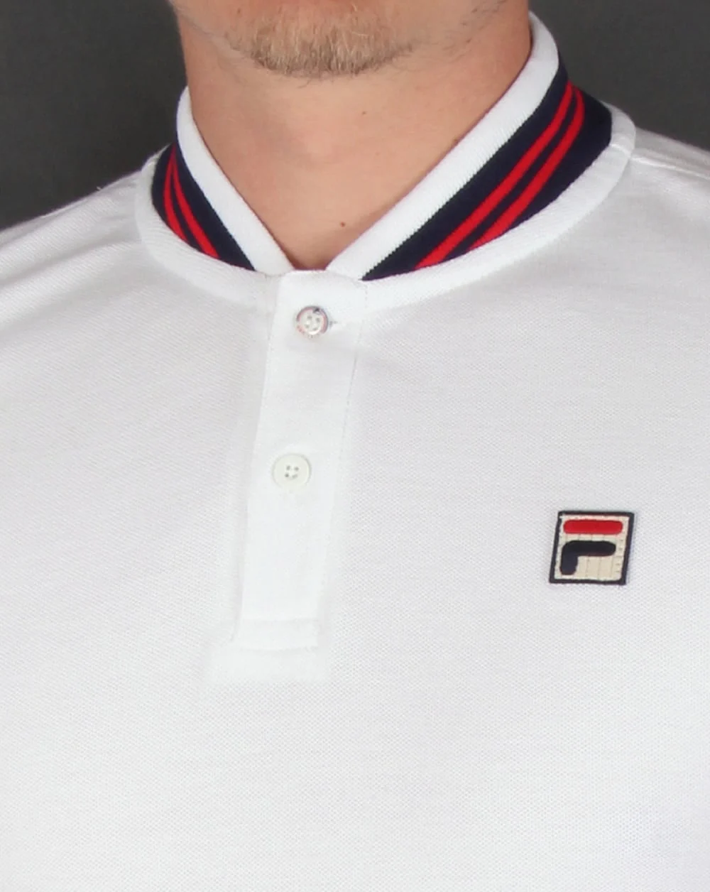 Fila Vintage Skippa Polo Shirt White/Navy/Red - Image 2