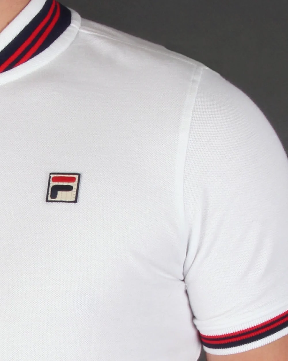 Fila Vintage Skippa Polo Shirt White/Navy/Red - Image 3