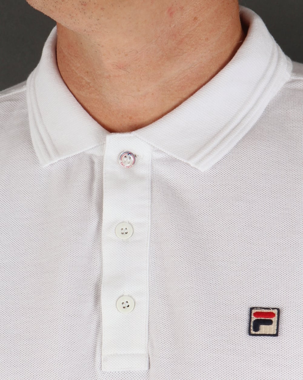 Fila Vintage Smarta Polo Shirt White - Image 2