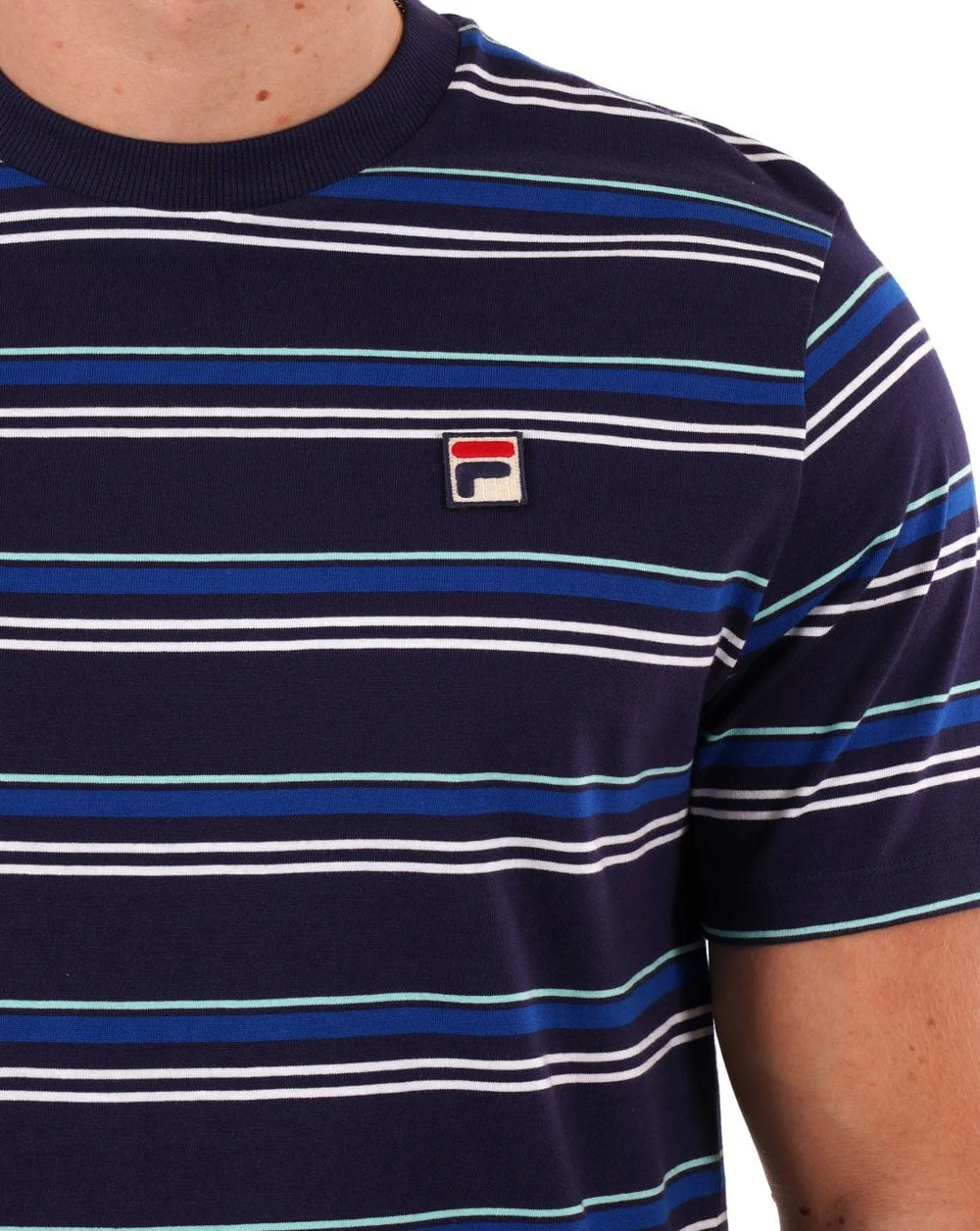 Fila Vintage Stan Striped T Shirt Navy - Image 2