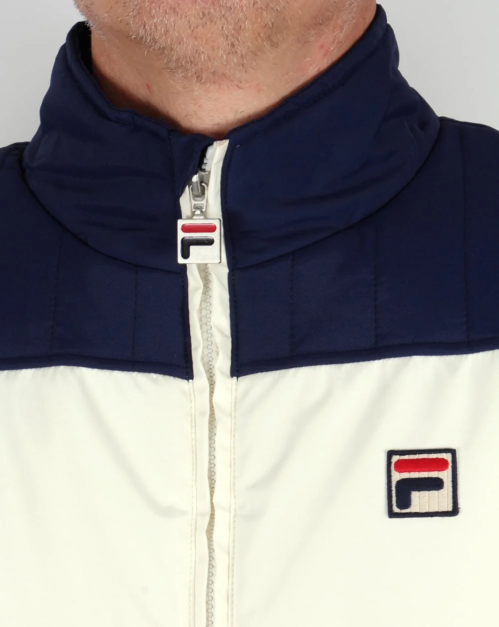 Fila Vintage Stenmark Ski Jacket Gardenia/Navy - Image 2