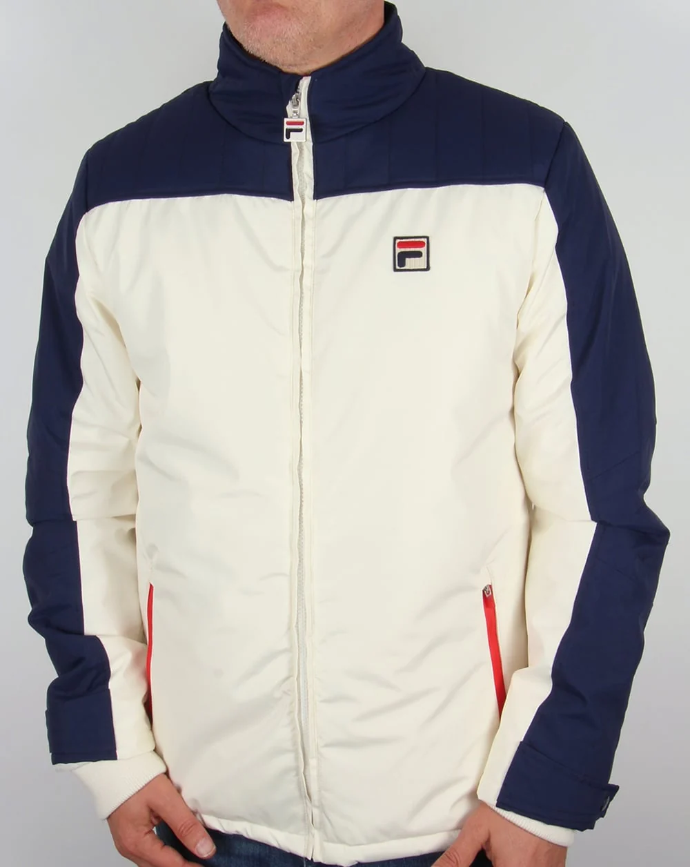 Fila Vintage Stenmark Ski Jacket Gardenia/Navy - Image 4