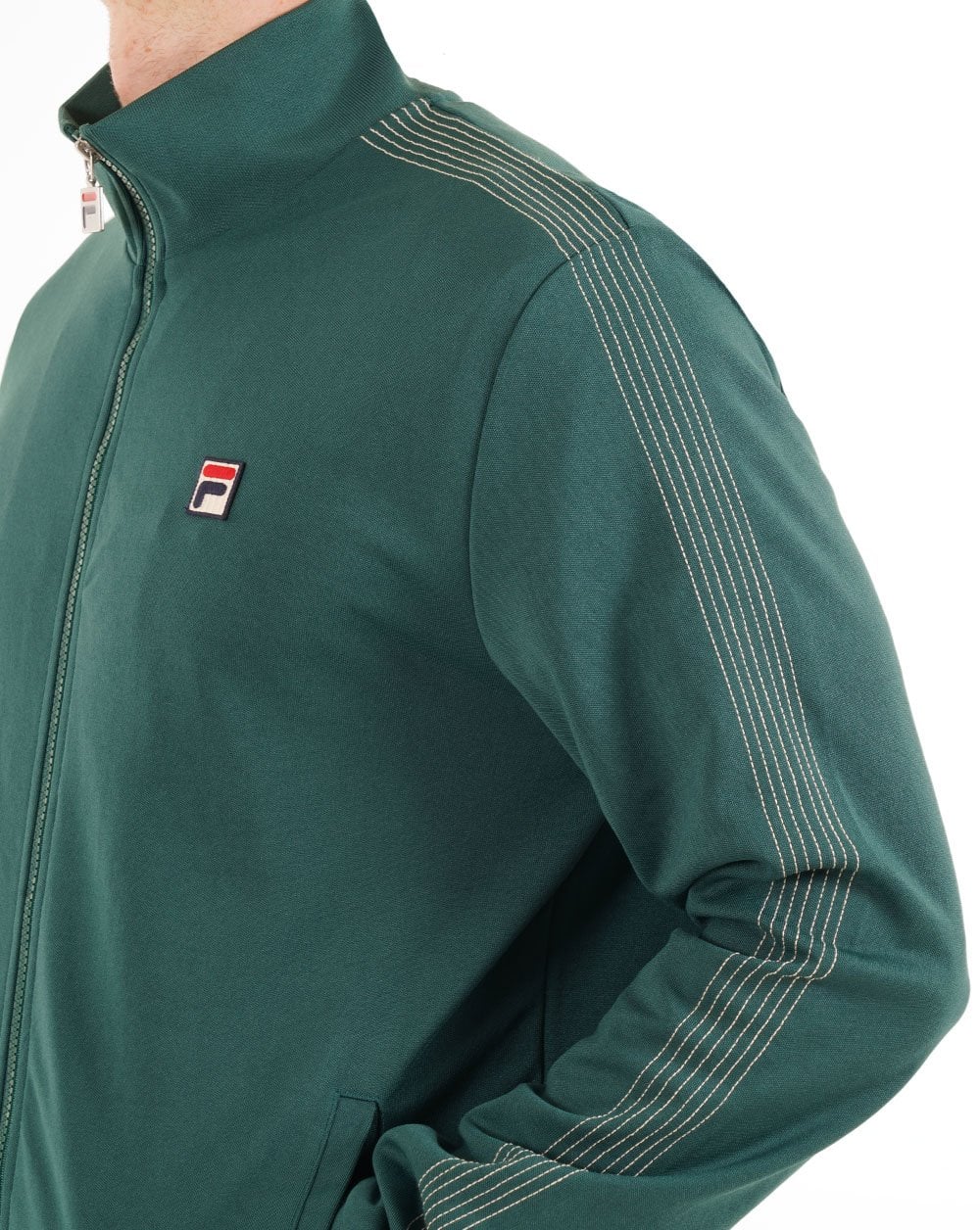 Fila Vintage Stitch Detail Track Top Deep Green - Image 4