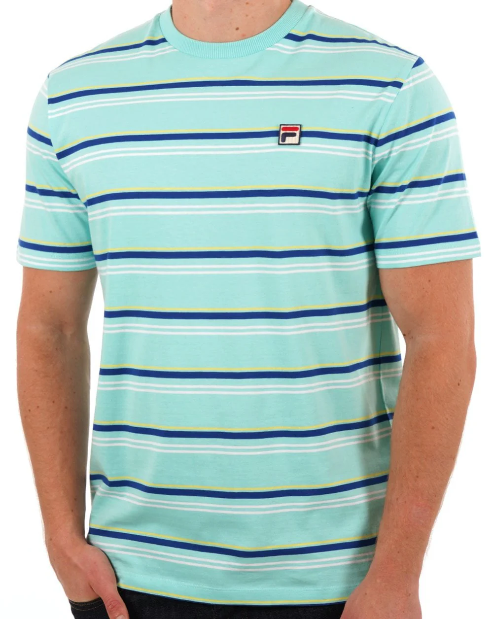 Fila Vintage Striped T Shirt Aruba Blue - Image 3