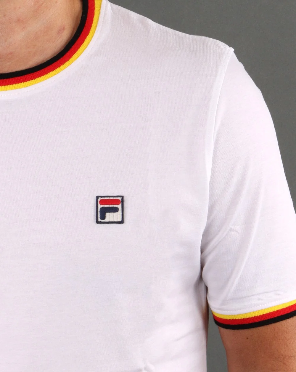 Fila Vintage T Shirt White - Red Yellow - Image 3
