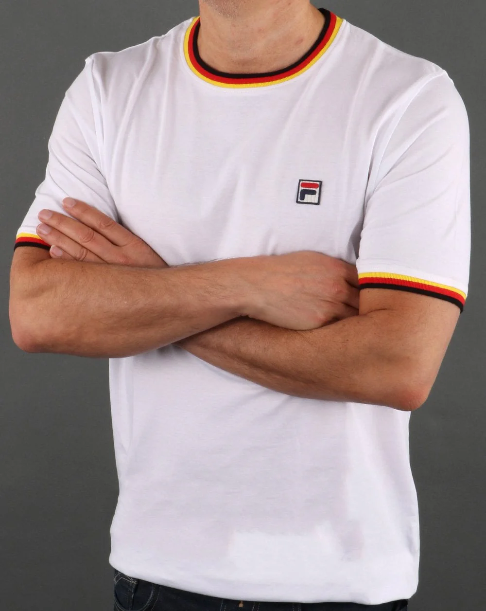 Fila Vintage T Shirt White - Red Yellow - Image 4