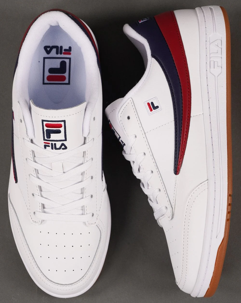 Fila Vintage Tennis 88 Trainers White Navy Red - Image 4