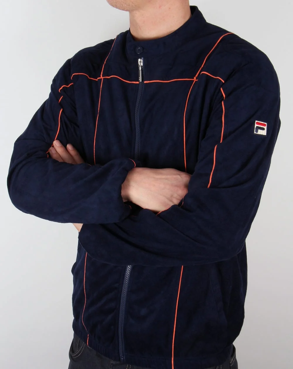 Fila Vintage Terrinda Mk3 Track Top Navy/Orange - Image 3