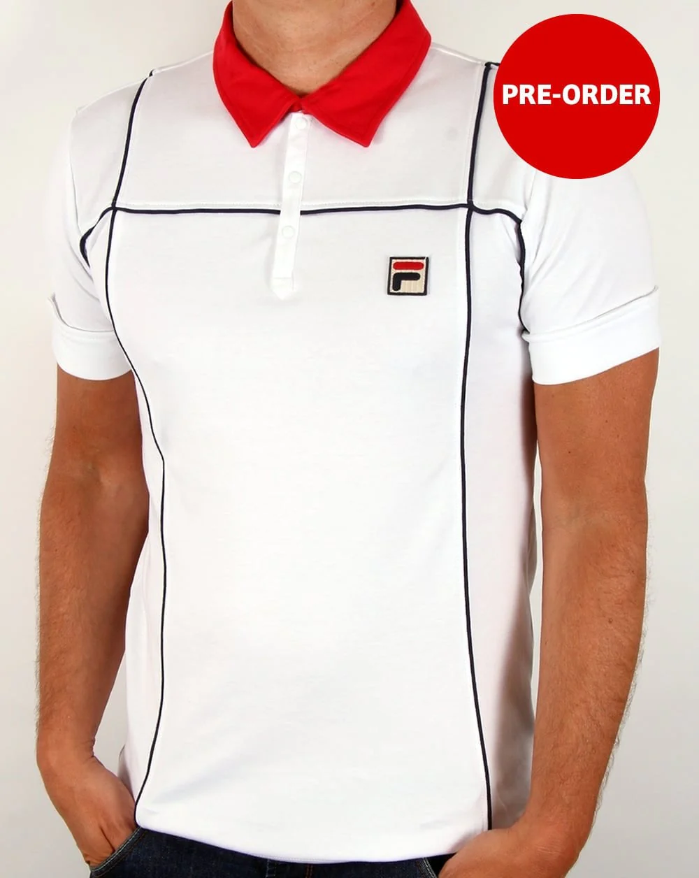 Fila Vintage Terrinda Polo Shirt White/Red