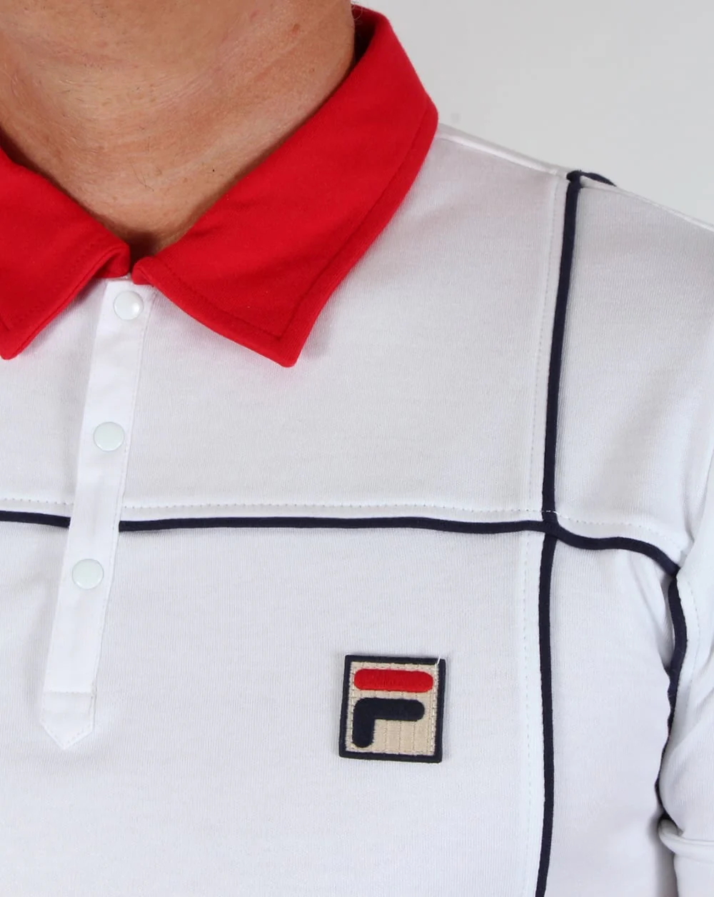 Fila Vintage Terrinda Polo Shirt White/Red - Image 2