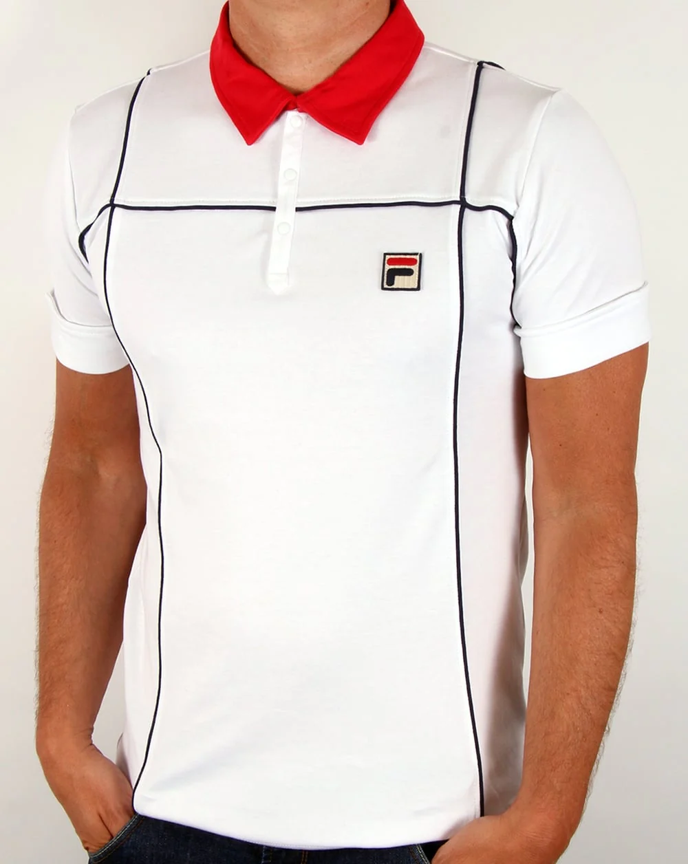 Fila Vintage Terrinda Polo Shirt White/Red - Image 3