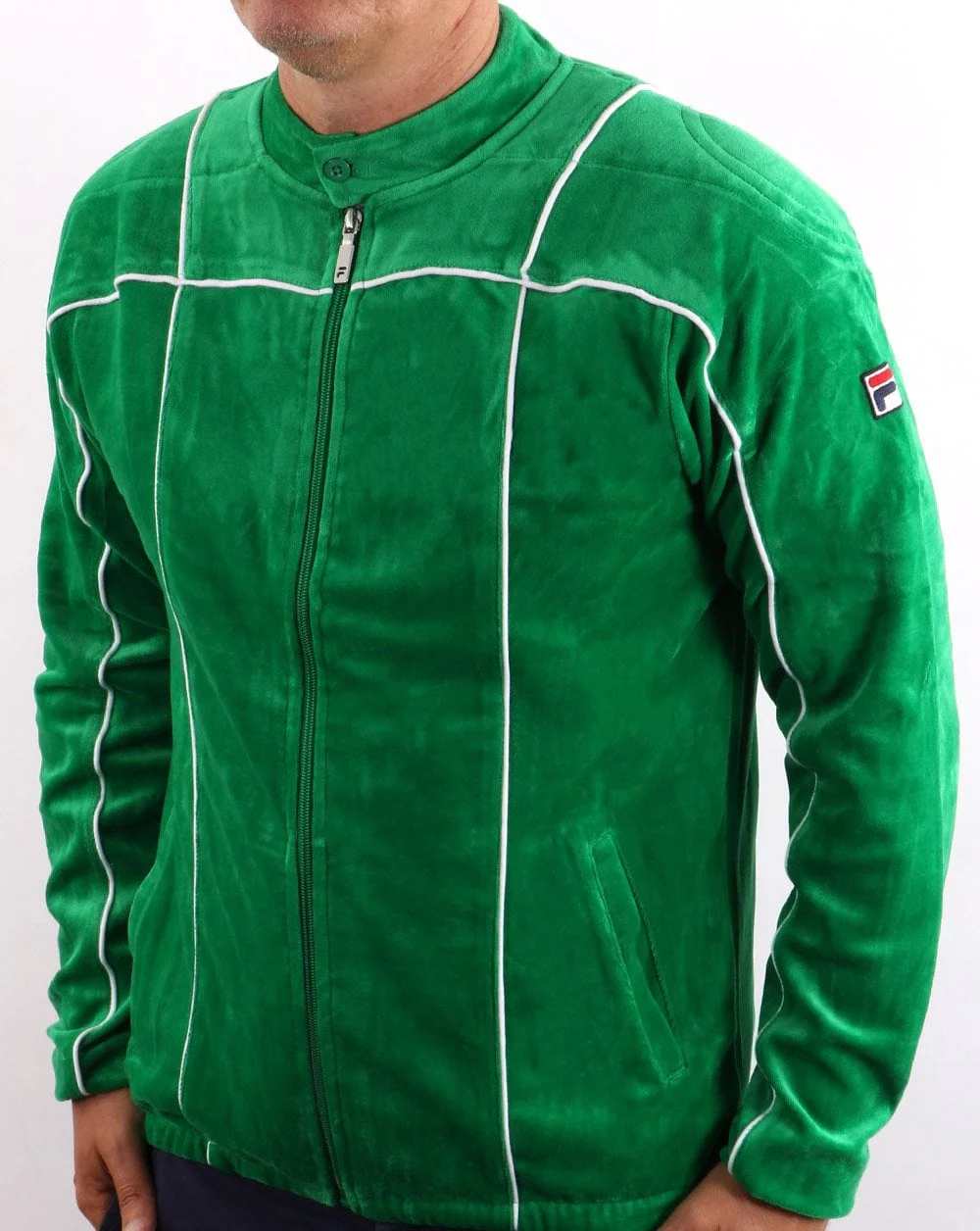 Fila Vintage Terrinda Velour Track Top Kelly Green - Image 2