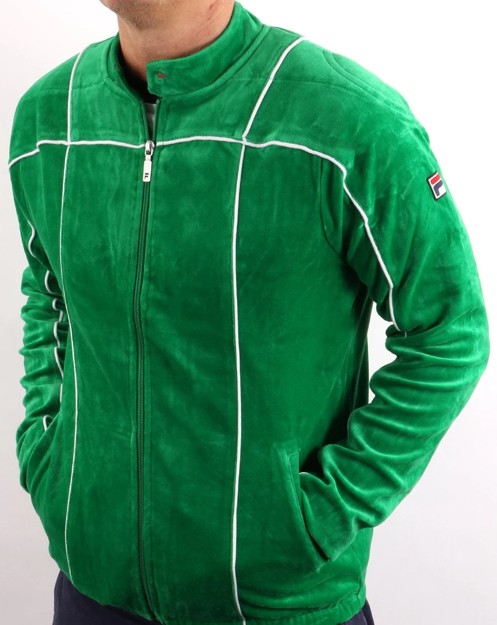 Fila Vintage Terrinda Velour Track Top Kelly Green - Image 5