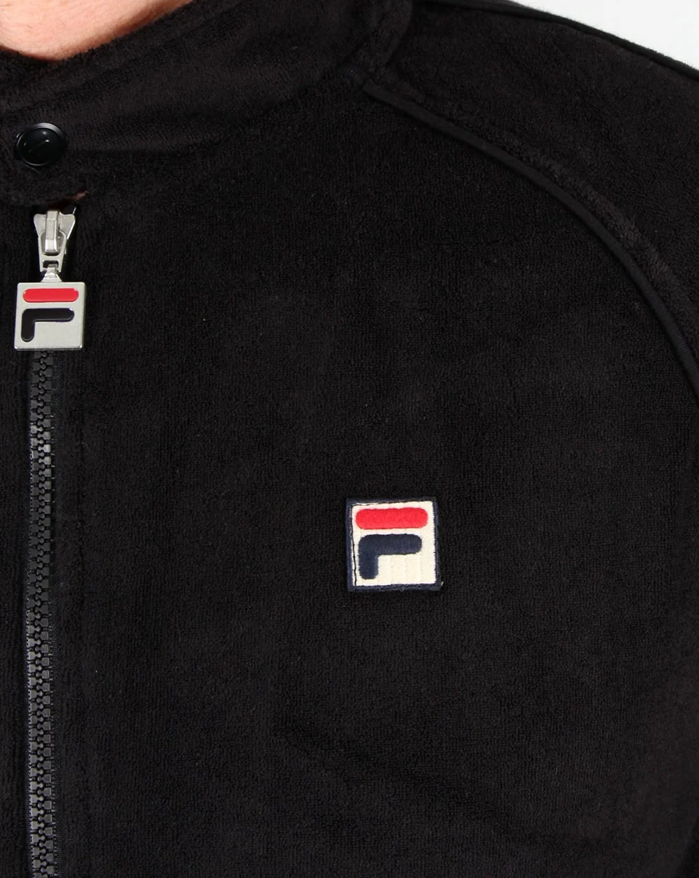 Fila Vintage Terry Track Top Black - Image 2