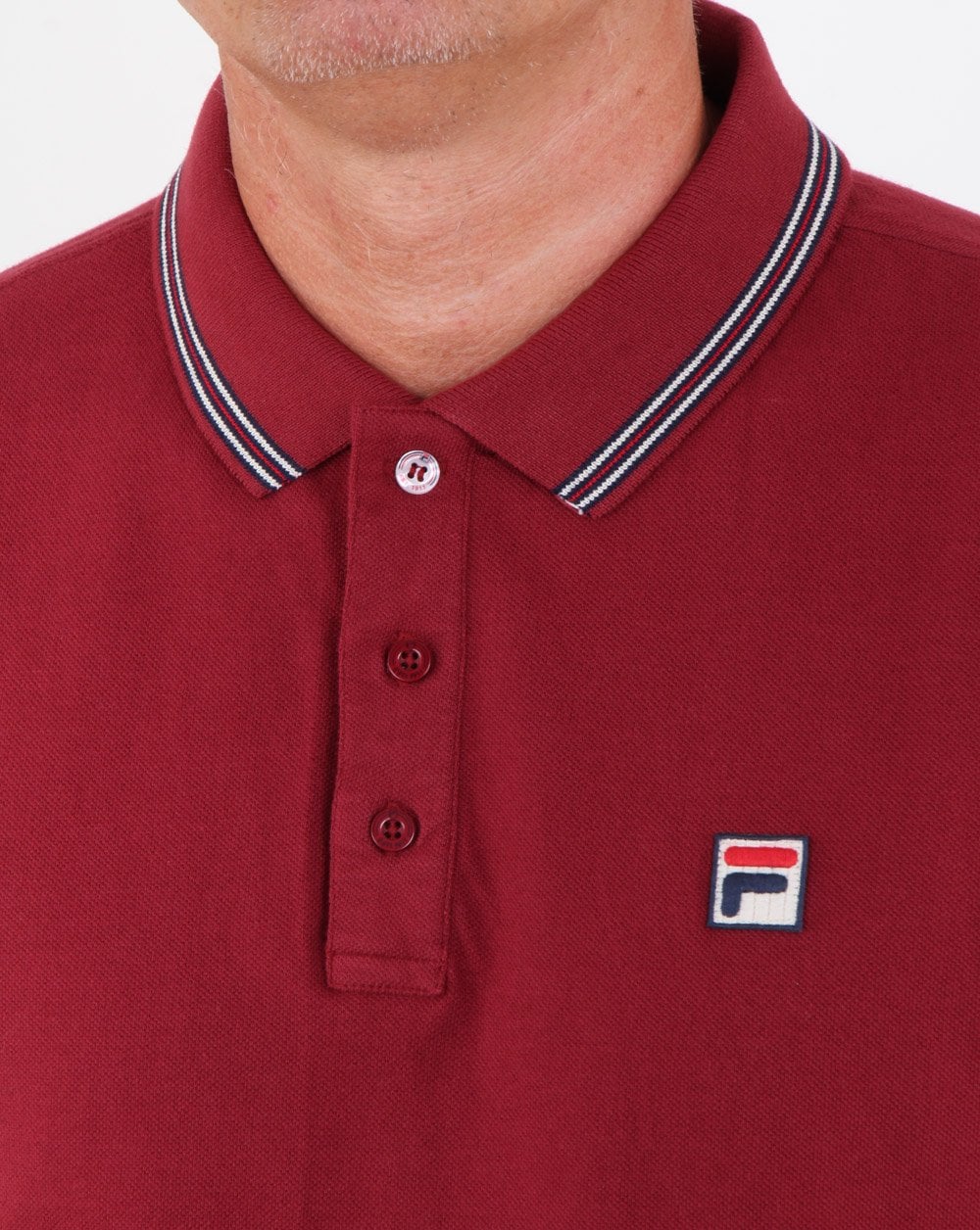 Fila Vintage Tipped Polo Shirt Tibetan Red - Image 2