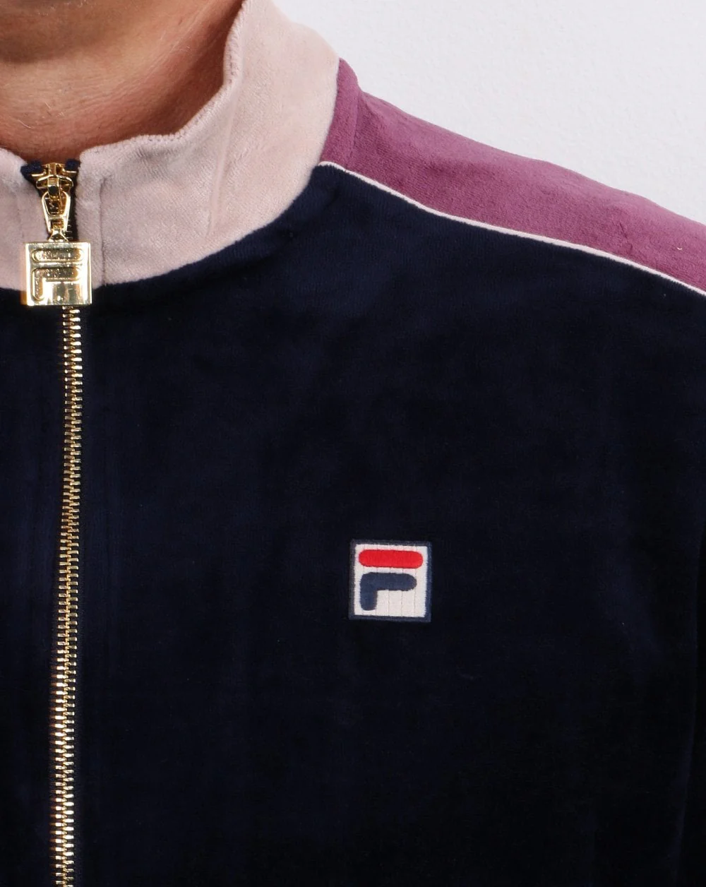 Fila Vintage Velour Track Top Navy/soft purple - Image 5