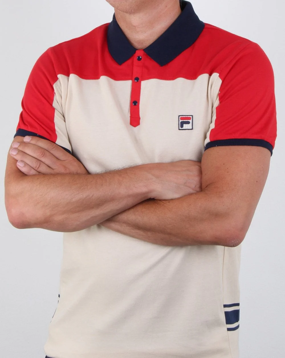 Fila Vintage Vilas Polo Shirt Chinese Red - Image 3