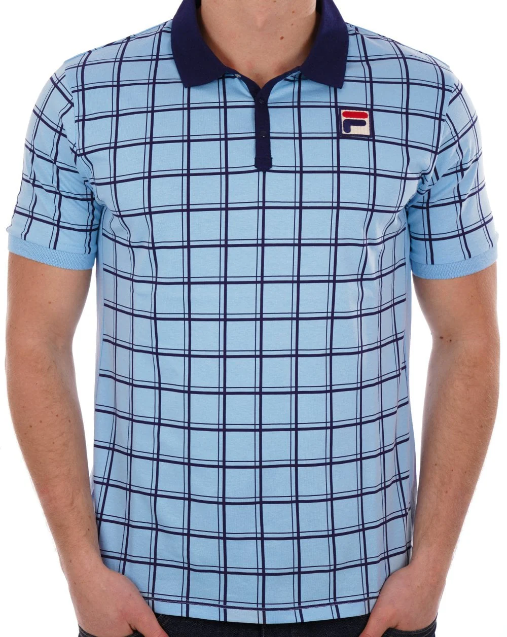 Fila Vintage Windowpane Polo Sky / Navy - Image 3