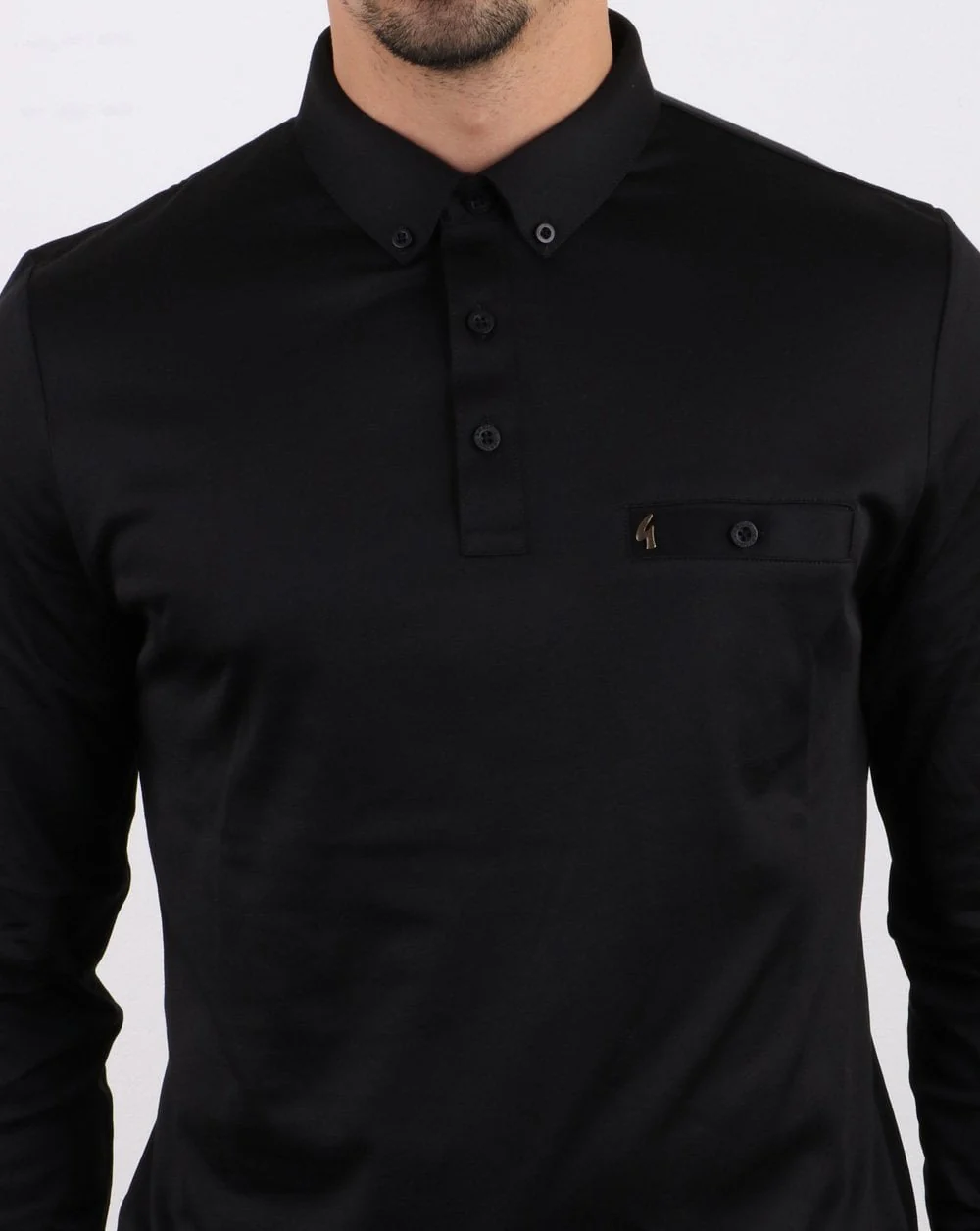 Gabicci Vintage Britman Polo Shirt Black - Image 4