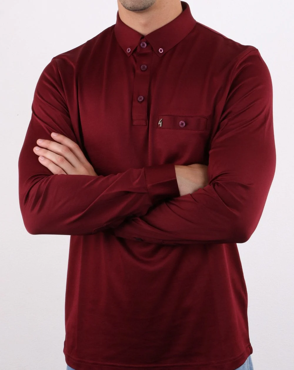 Gabicci Vintage Britman Polo Shirt Cabernet - Image 4