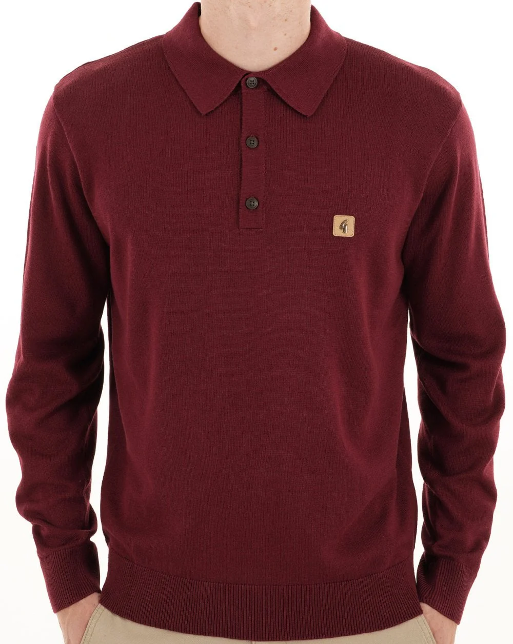 Gabicci Vintage Francesco Knitted Polo Mulberry - Image 2