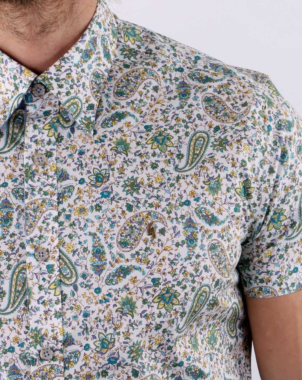Gabicci Vintage Hanks Shirt Paisley Green - Image 2