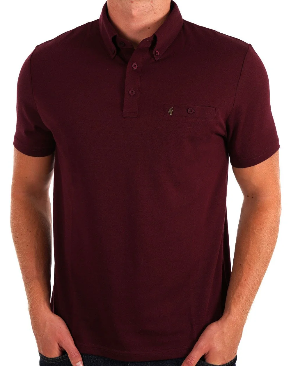 Gabicci Vintage Ladro Polo Shirt Berry - Image 3