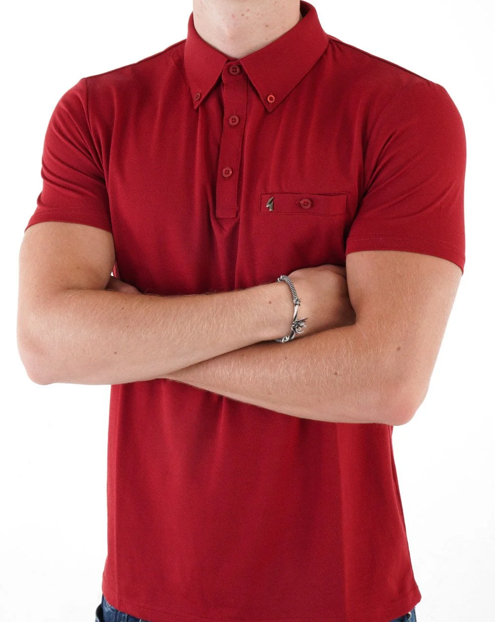 Gabicci Vintage Ladro Polo Shirt Red - Image 3