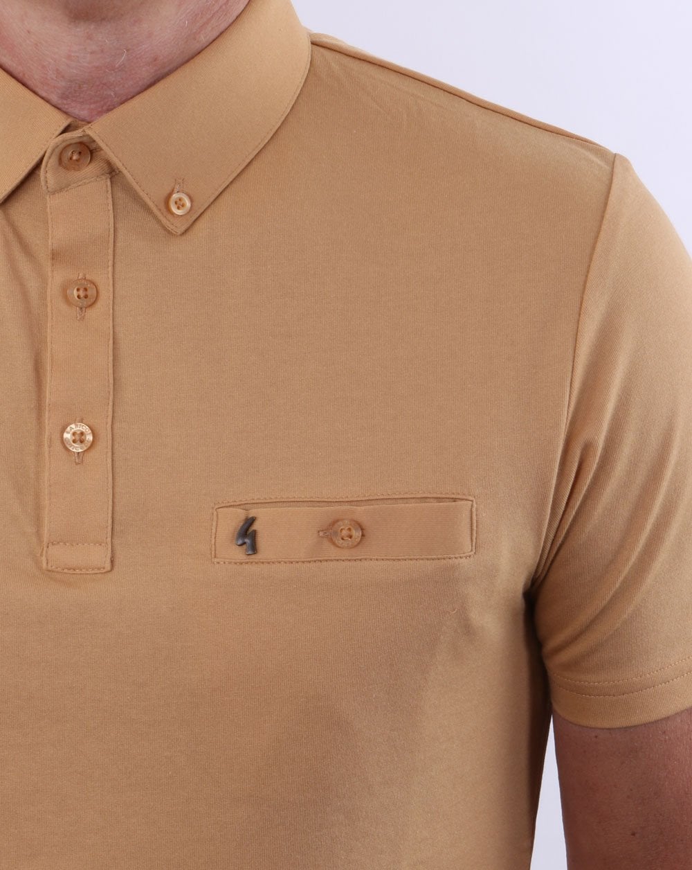 Gabicci Vintage Ladro Polo Shirt Sand - Image 3