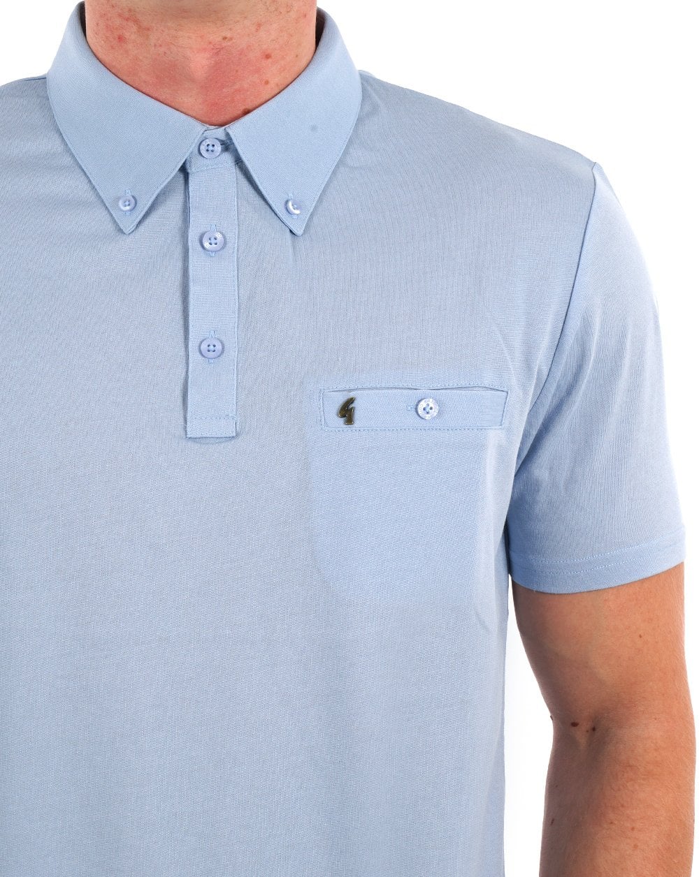 Gabicci Vintage Ladro Polo Shirt Sky Blue - Image 2