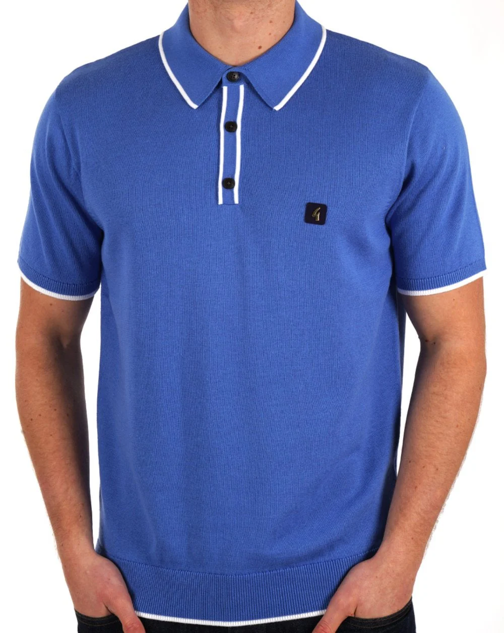 Gabicci Vintage Lineker Tipped Knitted Polo Thames