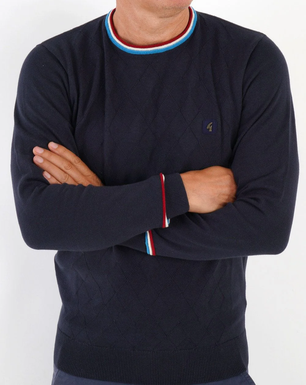 Gabicci Vintage Marlon Knitted Jumper Navy - Image 3