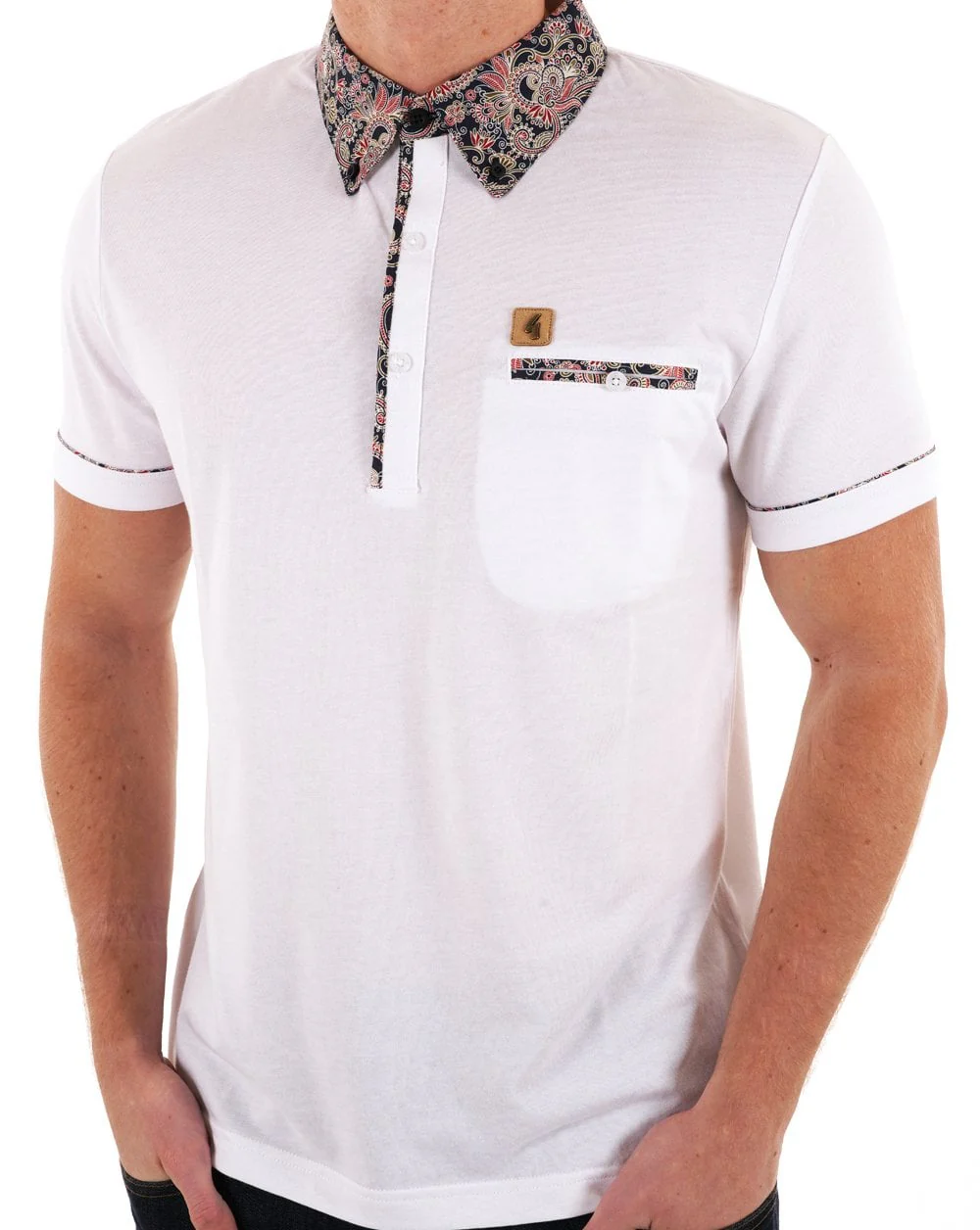 Gabicci Vintage Mooreland Polo Shirt White - Image 4