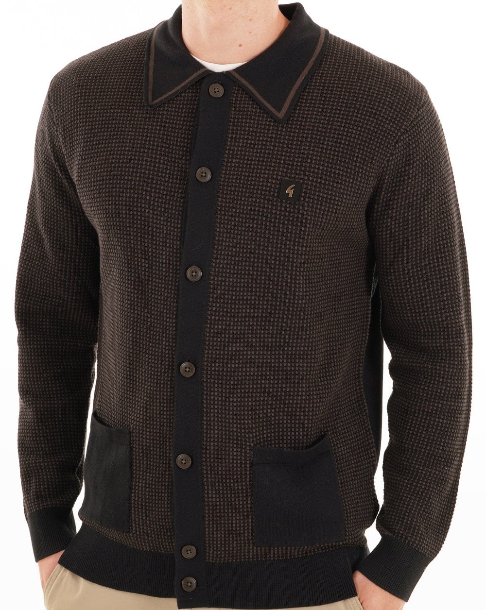 Gabicci Vintage Noel Button Through Knit Black - Image 3