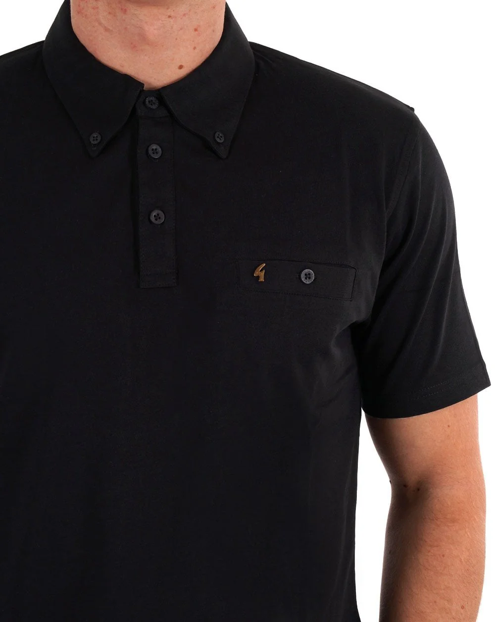 Gabicci Vintage Polo Shirt Black - Image 3