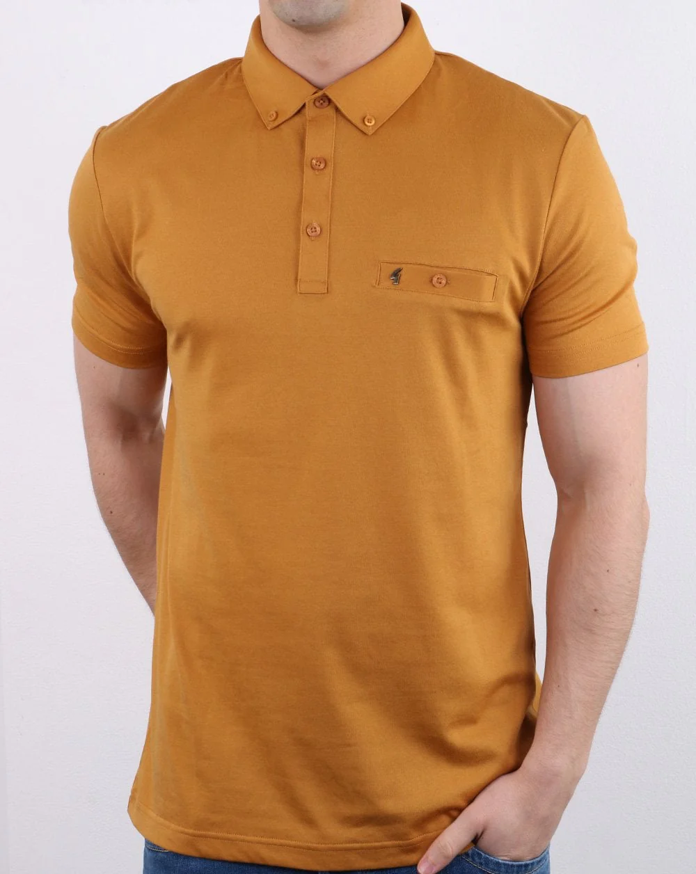 Gabicci Vintage Polo Shirt Hay - Image 2