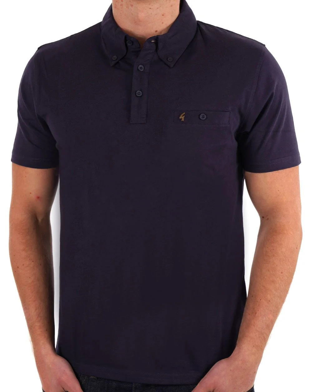 Gabicci Vintage Polo Shirt Navy - Image 3